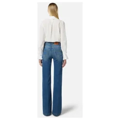 Ausgestellte Denim-Hose mit Matrosenknöpfen