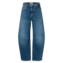 Barrel-cut Jeans in tiefblau