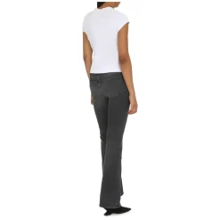 Baumwoll-Crew-Neck T-Shirt mit Frontdetail