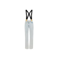 Baumwoll-Denim-Hose mit Hosenträgern