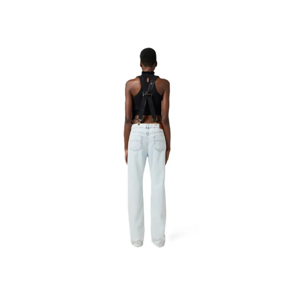 Baumwoll-Denim-Hose mit Hosenträgern