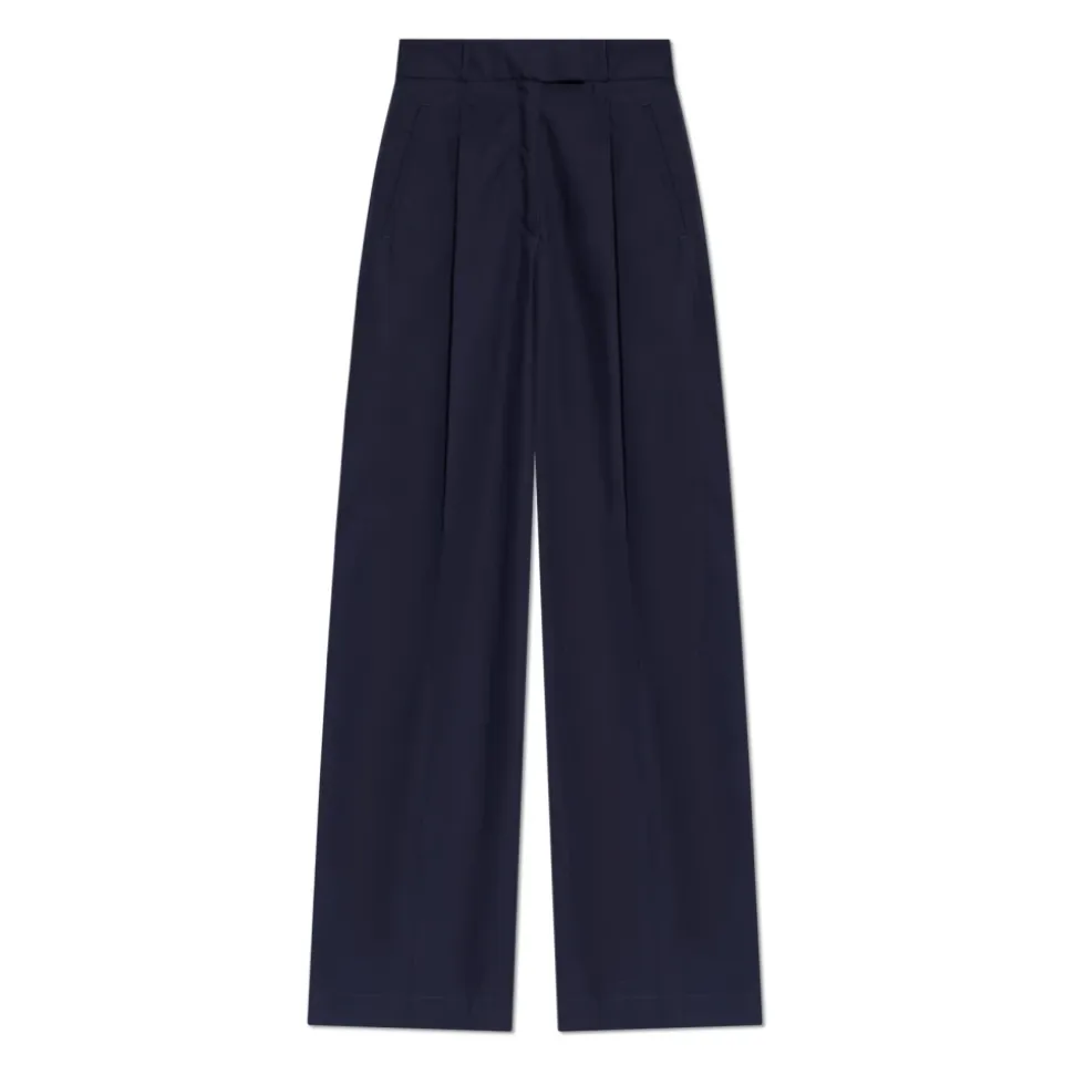 Baumwollhochtaillierte Hose