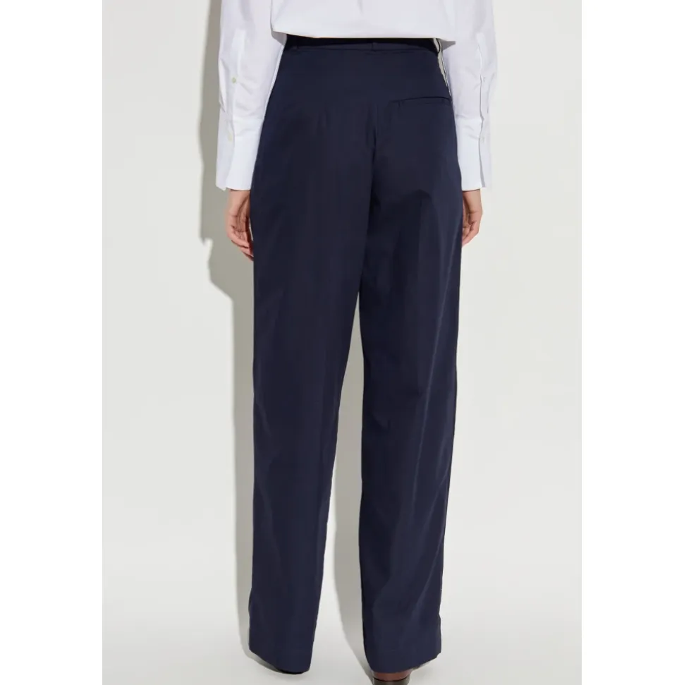 Baumwollhochtaillierte Hose