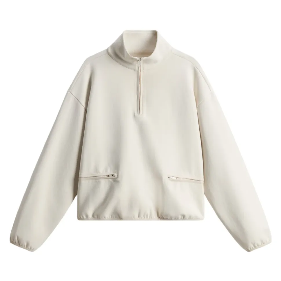 Baumwollmischung High Neck Pullover