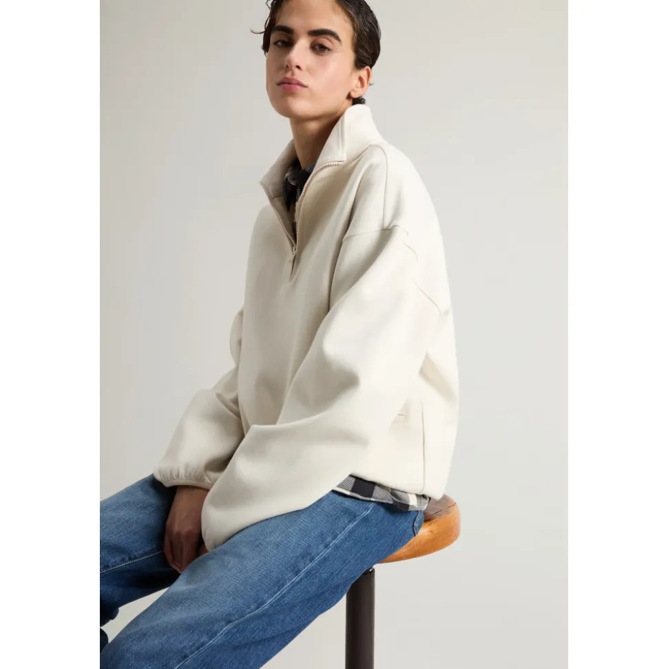 Baumwollmischung High Neck Pullover