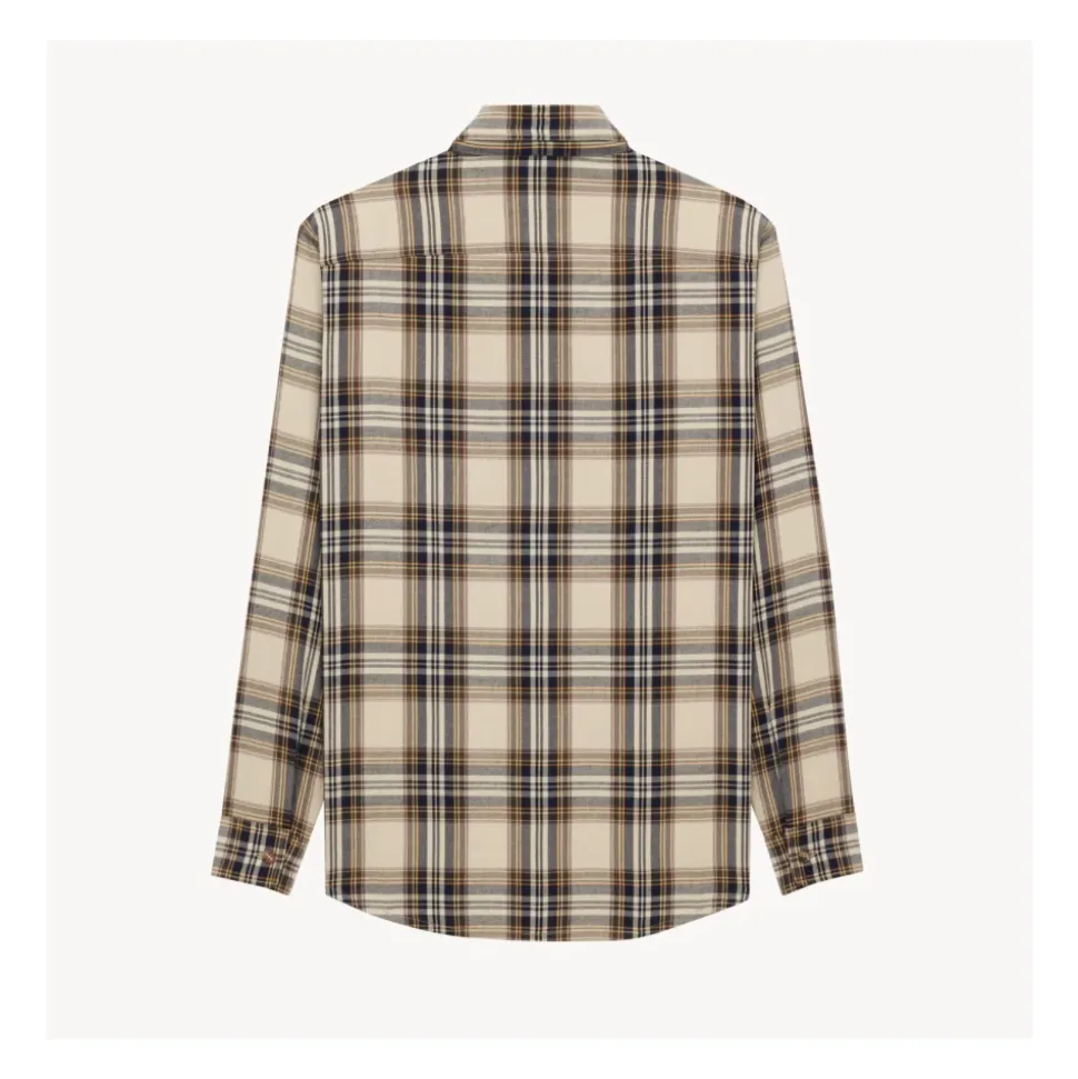 Baumwoll-Tartan-Lavallière-Shirt mit Schleife