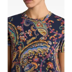 Baumwoll-T-Shirt mit floralem Paisley- und Medaillon-Motiv