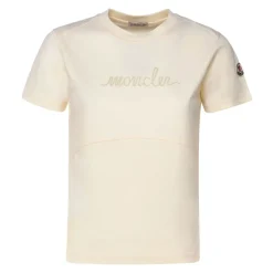 Beaded Logo Baumwoll-T-Shirt