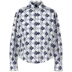 Bedruckte Bluse Cube Design