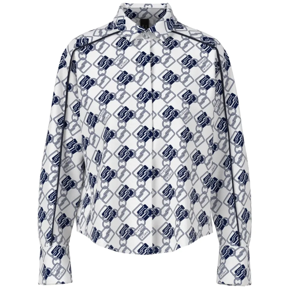 Bedruckte Bluse Cube Design