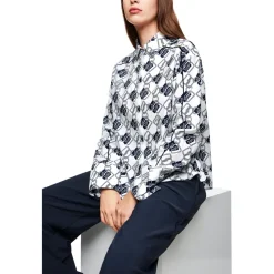 Bedruckte Bluse Cube Design
