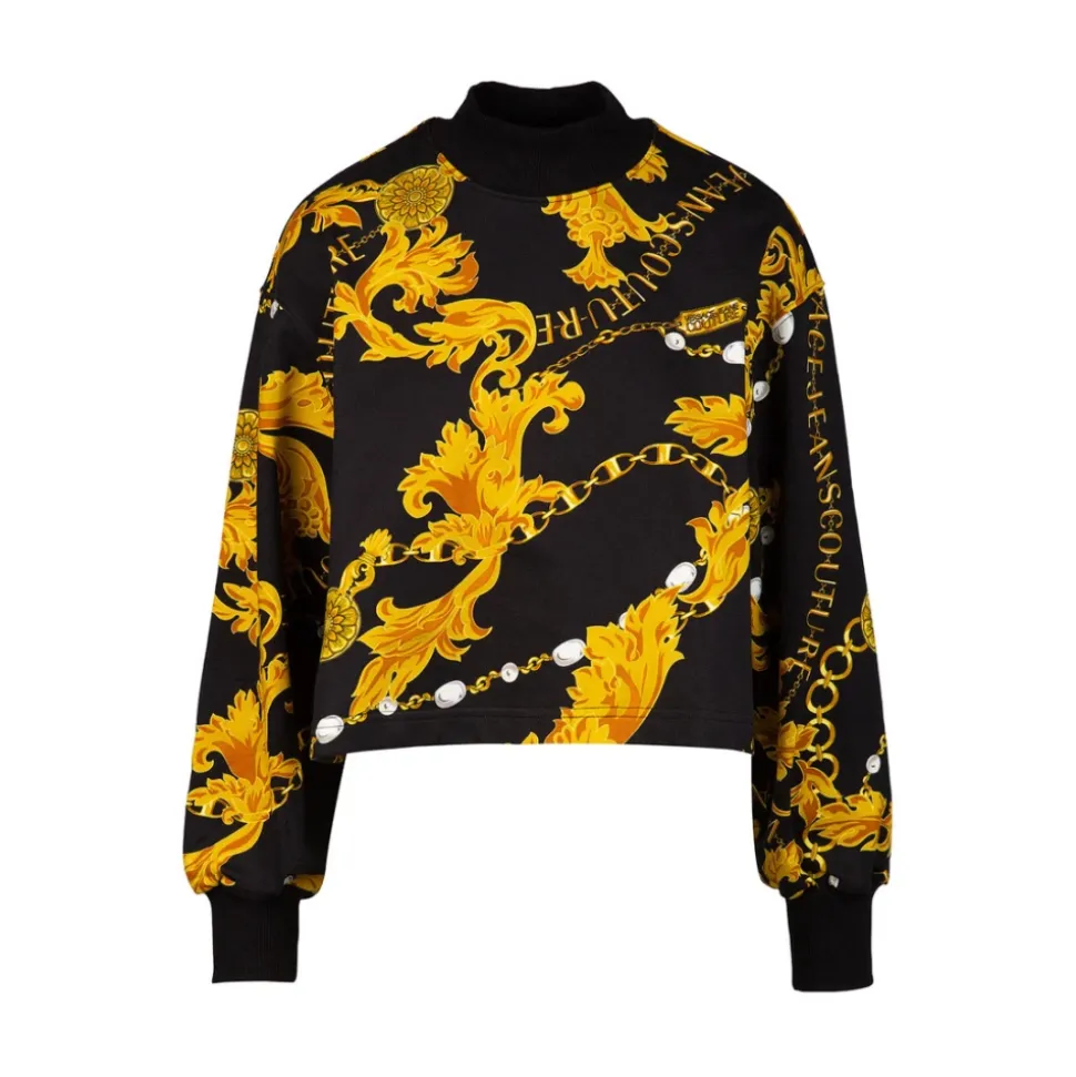 Bedruckter Pullover mit Gürtel