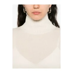 Beige Cashmere Turtleneck Sweater