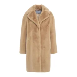 Beige Faux Fur Cocoon Coat