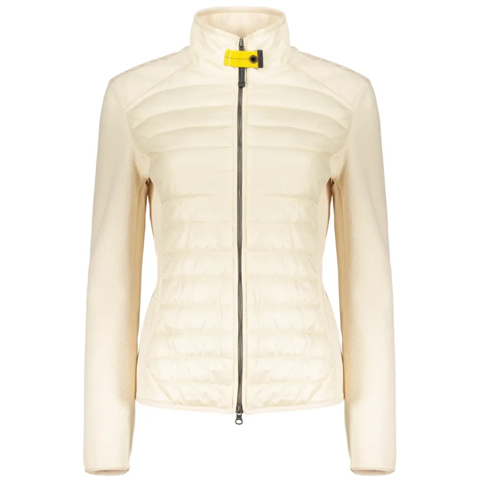 Beige Leichte Jacke mit Farbigem Reißverschluss