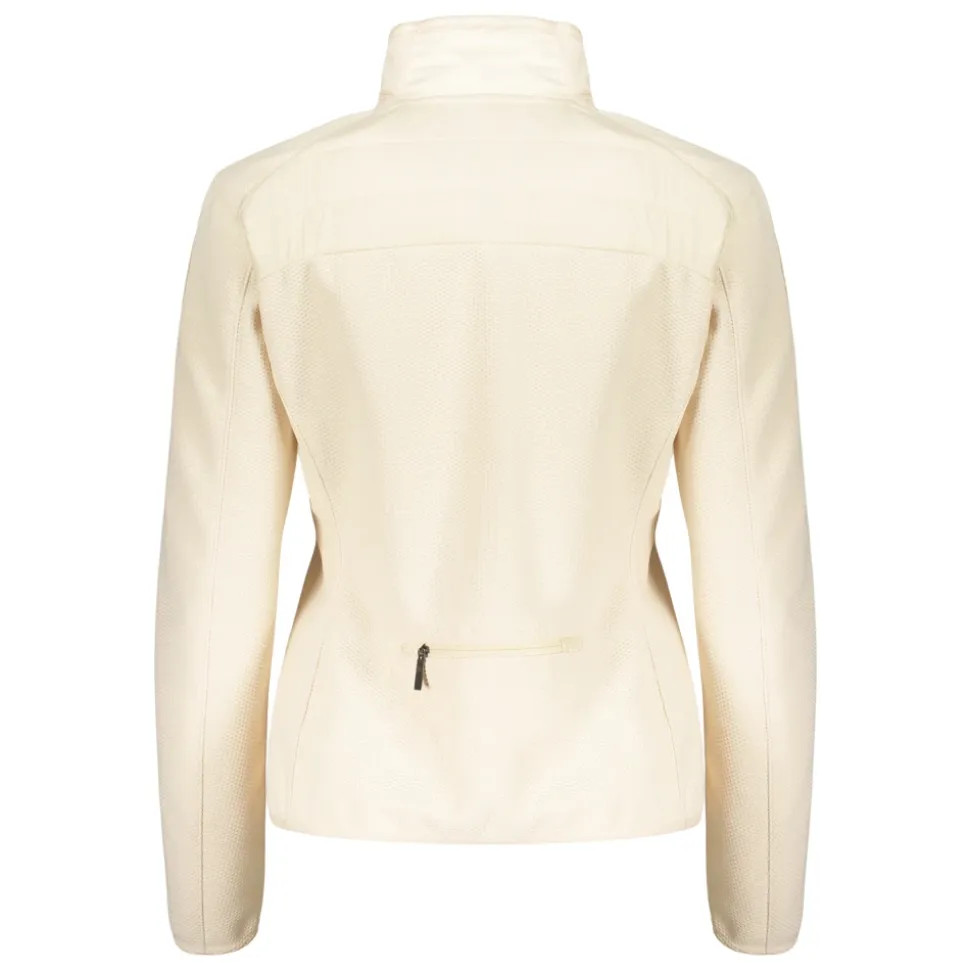 Beige Leichte Jacke mit Farbigem Reißverschluss