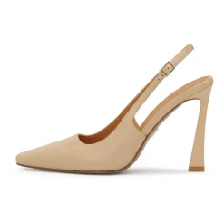 Beige Pumps mit einzigartigem Absatz