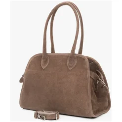 Beige Satchel Handtasche für Frauen aus Premium Italienischem Velours