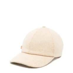 Beige Wollkappe mit Doppel-G-Logo