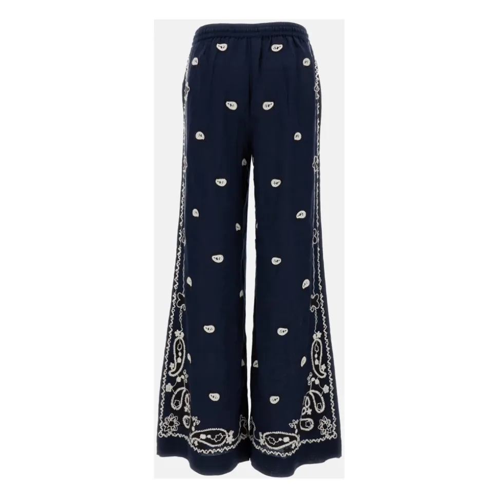 Bestickte Leinenhose