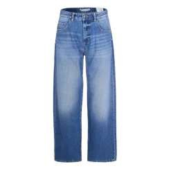 Blaue Baumwoll-Five-Pocket-Jeans