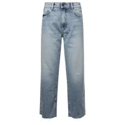 Blaue Denim Jeans Hohe Taille