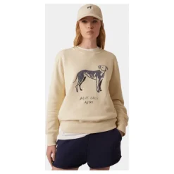 Blaue Lacey Baumwollpullover