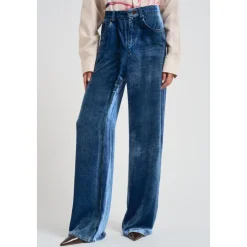 Blaue Palazzo Hose Kankam Stil