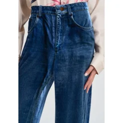 Blaue Palazzo Hose Kankam Stil