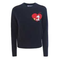 Blaue Peanuts Damen Pullover