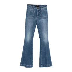 Blaue Schlaghose mit hoher Taille