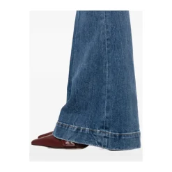 Blaue Schlaghose mit hoher Taille