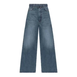 Blaue Seiden- & Nylon-Jeans
