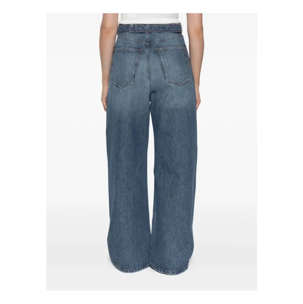 Blaue Seiden- & Nylon-Jeans