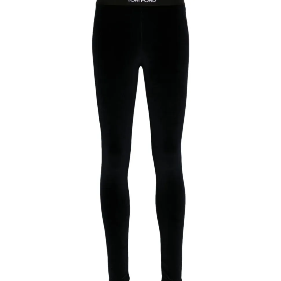 Blaue Velours Skinny Hose