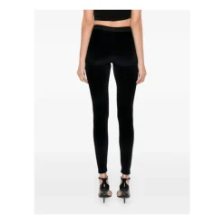 Blaue Velours Skinny Hose