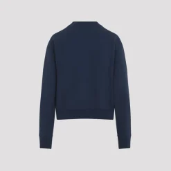 Blauer Pullover mit Stehkragen im Trend-Style