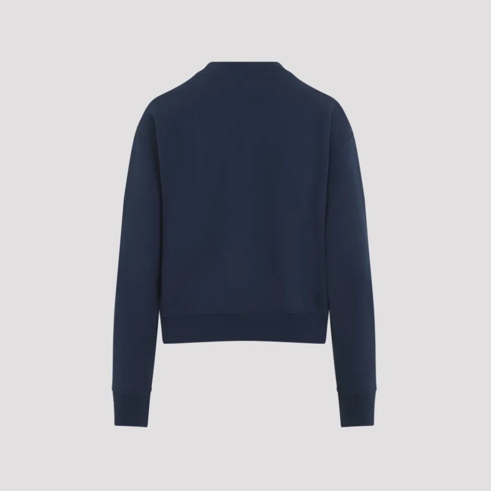 Blauer Pullover mit Stehkragen im Trend-Style