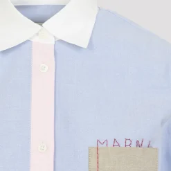 Blaues Baumwollhemd Klassischer Stil