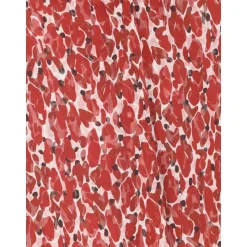 Blumige Seidenbluse Rot Italien