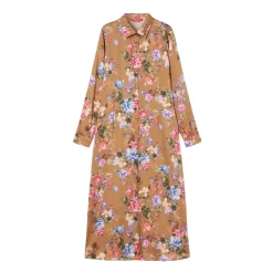 Blumiges Kleid mit Hemdkragen