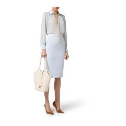 Bluse aus Georgette mit Halskette