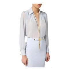 Bluse aus Georgette mit Halskette