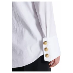 Bluse aus Popeline mit Rüschen