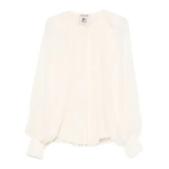 Bluse mit Plisseedetails