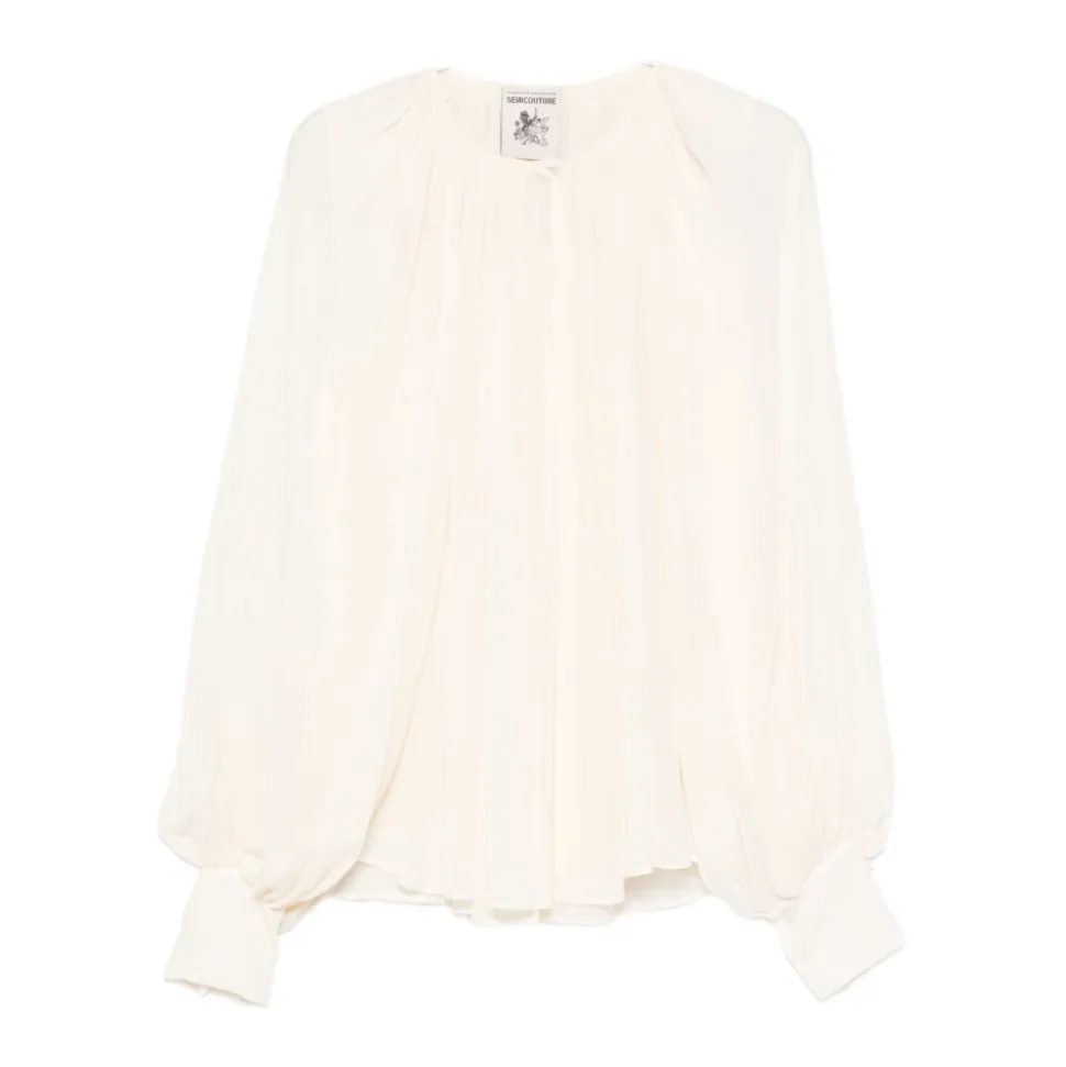 Bluse mit Plisseedetails