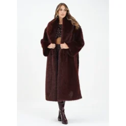 Bordeaux Faux Fur Shearling Jacke