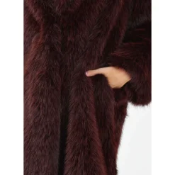 Bordeaux Faux Fur Shearling Jacke