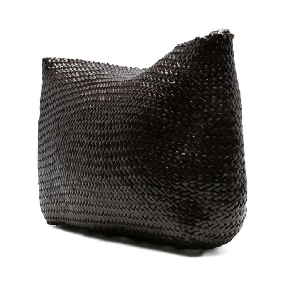 Braune Geflochtene Lederschultertasche