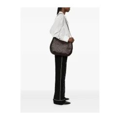 Braune Geflochtene Lederschultertasche